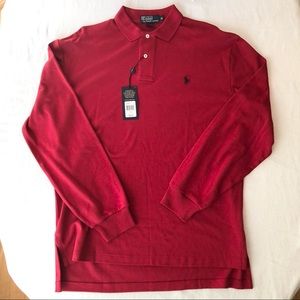 NWT long sleeve red polo